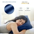 thumbnail image 5 of Queen Size 400 Thread Count Cotton Pillowcases Set of 2, Solid Percale Envelope Closure Pillow Cases by SimpleField - Soft, Smooth & Breathable ( Navy Blue, 20 x 30 inches), 5 of 6