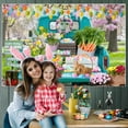 thumbnail image 1 of QTOCIO Spring Wreath Fence Easter Photo Material Photography Background Cloth, 1 of 4