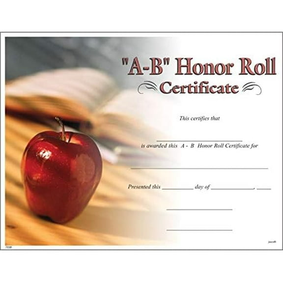 Jones School Supply - Set of 500 AB Honor Roll Certificates - Photo Certificates