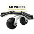 thumbnail image 2 of PRCTZ Ab Wheel with Rotating Handle, Abdominal Core Workouts, Dimensions: 13.4"x5.3", White & Black, 2 of 10