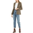 thumbnail image 3 of MODA NOVA Juniors Notched Lapel One Button Hip Length Houndstooth Blazer, 3 of 7