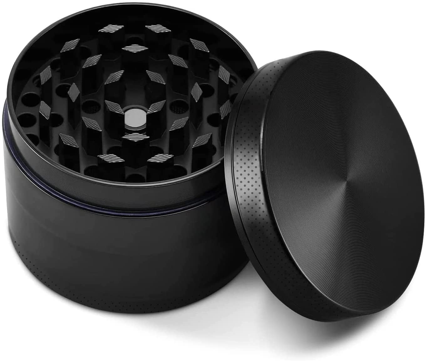Blue Chromium Crusher 2.0 Inch 4 Piece Tobacco Spice Herb Grinder Bolt 