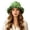 Green, variant on Women Crochet Bucket Hat Cute Winter Ruffled Brim Floppy Cap Handmade Knit Cloche Hats Purple One Size