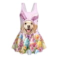 thumbnail image 4 of Uourmeti Easter Puppy Print Skirted One-Piece Swimsuit for Girls - Quick Dry, Stretchy Swim Dress for Beach & Pool Vacation, 4 of 8