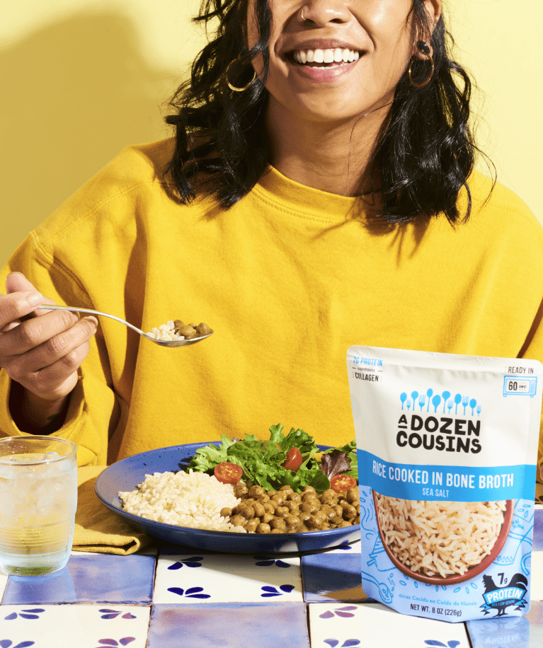 A Dozen Cousins - RTE Rice Cooked in Bone Broth - Sea Salt - 8 oz. Pouch Pack Of 6