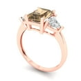 thumbnail image 2 of Clara Pucci 14K Rose Gold Solid Gold Champagne Three-Stone Anniversary Ring for Women - 2.82 cttw Emerald Cut, 2 of 8