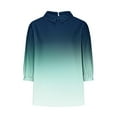 thumbnail image 5 of Teissuly Women's Casual Retro Style Casual Print 3/4 Sleeve Top V Sleeve Top/shirt, 5 of 5