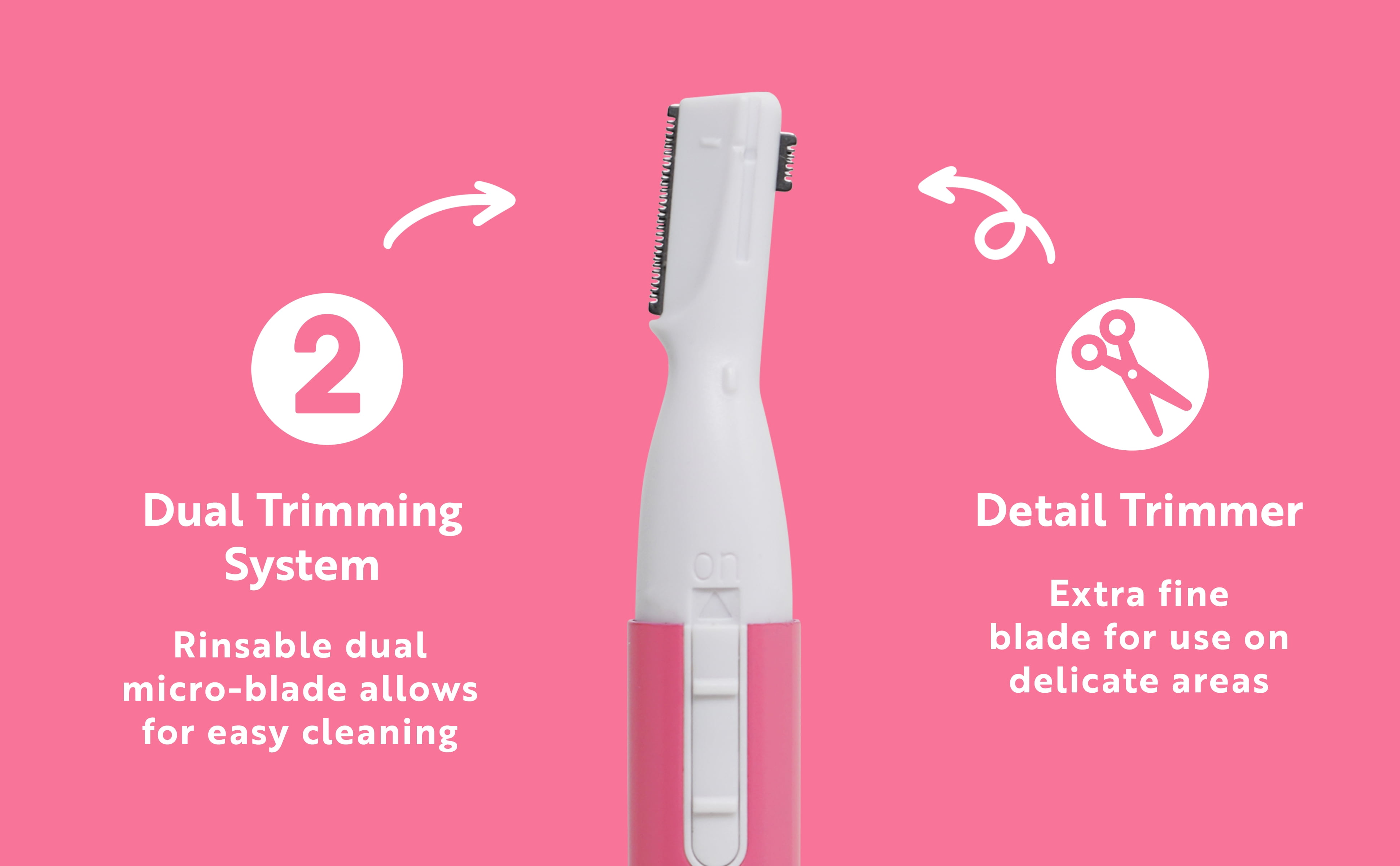 Palmperfect Beautytrim, Battery-Operated Personal Hair Trimmer, Female Electric Shavers
