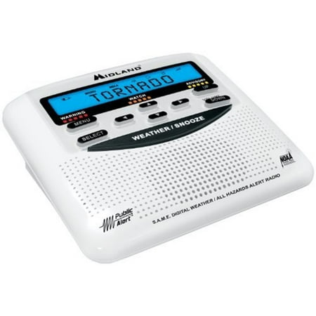 Midland WR120 NOAA Weather Alert Radio - White (Best Portable Marine Radio)