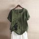 thumbnail image 2 of Camiseta Casual de Manga Corta con Botón de Cuello Redondo de las Mujeres, Tops Cortos para las Mujeres, 2 of 3