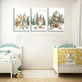 thumbnail image 2 of 3Pcs Woodland Animal Nursery Canvas Wall Art Forest Adventure Theme Animals Picture Posters Wall Decor Cute Watercolor Deer Bear Fox Painting Print Artwork for Kids Baby Bedroom Decor 16x24in Und, 2 of 7
