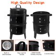 thumbnail image 5 of Vertical Outdoor Smoker BBQ Grill, Portable Roaster Pellet BBQ Meat Cookerm, Outdoor Small Charcoal Grills for Backyard Patio Barbecue, Outdoor Smoking, Camping BBQ, Outside Cooking, 5 of 8