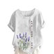 thumbnail image 2 of Xuyuer Womens Linen Tops 2026 Summer Short Sleeve Shirts Loose Crewneck Casual Boho Tops Vintage Embroidered Blouses Loose Short Sleeves, Fashion Blouses for Women, 2 of 5