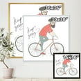 thumbnail image 4 of Designart 'Hipster Man Riding A Bicycle' Children's Art Framed Canvas Wall Art Print, 4 of 5