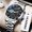 White shell, black surface, steel strap, variant on Starry Sea Men's Watch Trendy Quartz Wristwatch Waterproof Calendar Fashionable Business Trendy Men's Wristwatch