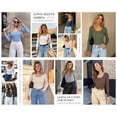 thumbnail image 5 of PRETTYGARDEN Womens Long Sleeve Tops Casual Fall Fashion Lace Square Neck Fitted Ribbed Knit Tee Shirts Winter Clothing, 5 of 8