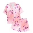thumbnail image 5 of XDZJLR Tenues d'Été pour Filles, Ensembles de Pyjamas 2 Pcs Imprimé Graphique pour Enfants Chemise à Manches Courtes Boutonnée Shorts Ensemble de Pyjama Mignon, 6-7 Ans, 5 of 5