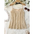 thumbnail image 3 of Women's Gold Sequin Camisole Tank Top, V-Neck, Sexy for Outerwear or Layering, Sparkly Top for Clubbing or Dates, 3 of 4