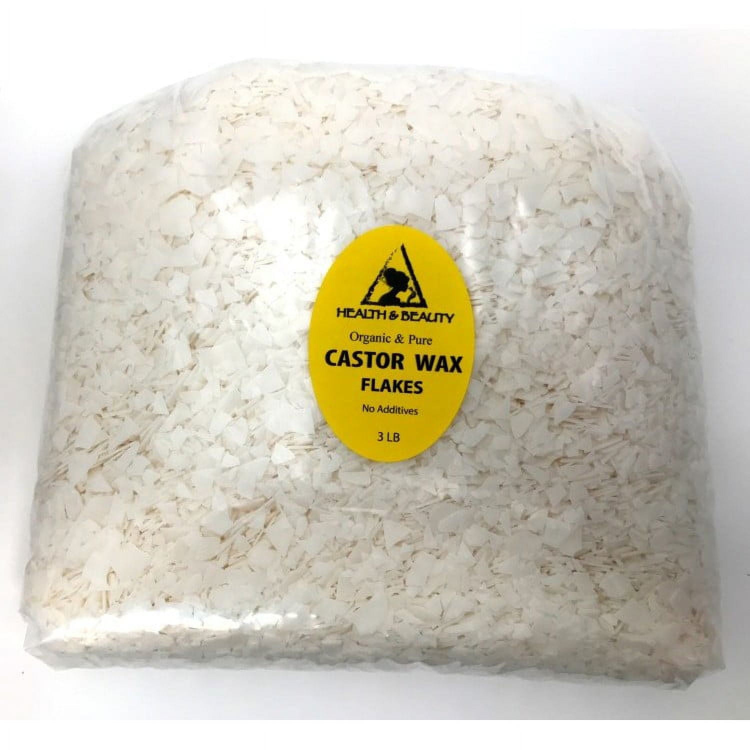CASTOR WAX FLAKES ORGANIC VEGAN PASTILLES BEADS PREMIUM NATURAL PURE 48 OZ, 3 LB