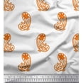 thumbnail image 1 of Soimoi Orange Crepe Silk Fabric Floral & Paisley Print Fabric by the Yard 42 Inch Wide, 1 of 1