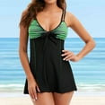thumbnail image 2 of Sngxgn High Waisted Cutout Ribbed V Cut Bikini Set 2 Piece Swimsuit(Green,XXL), 2 of 9
