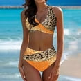 thumbnail image 4 of Gibobby Conjunto de Traje de Baño para Mujer Tankini de talle con estampado de leopardo para mujer, bragas triangulares, conjunto de Tankini de dos pieza(Blanco,XL), 4 of 4