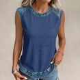 thumbnail image 4 of Domuza Woman 250 Anniversary Usa Shirt Usa Flag Print Sleeveless Blouses Dressy Casual Grew Neck Tee Shirts 2026 New Comfy Clothes Navy 3XL, 4 of 6