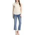 thumbnail image 2 of INSPIRE CHIC Women's Floral Collar Casual Blouse Short Sleeve Button up Tops XS White, 2 of 5
