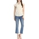 thumbnail image 2 of Blusa casual de cuello floral para mujer INSPIRE CHIC de manga corta con botones XL blanca, 2 of 5