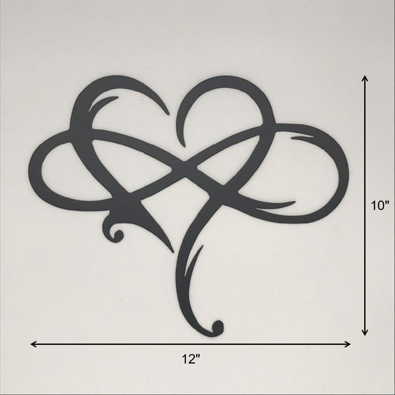 Eternal Wrought Iron Wall Decoration, Infinity Heart Metal Wall Art for Indoor Ornaments, 25x30cm Home Decor for Bedroom and Living Room