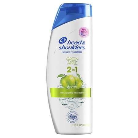 Head & Shoulders Anti-Dandruff 2 In 1 Shampoo and Conditioner, Green Apple, 13.5 oz