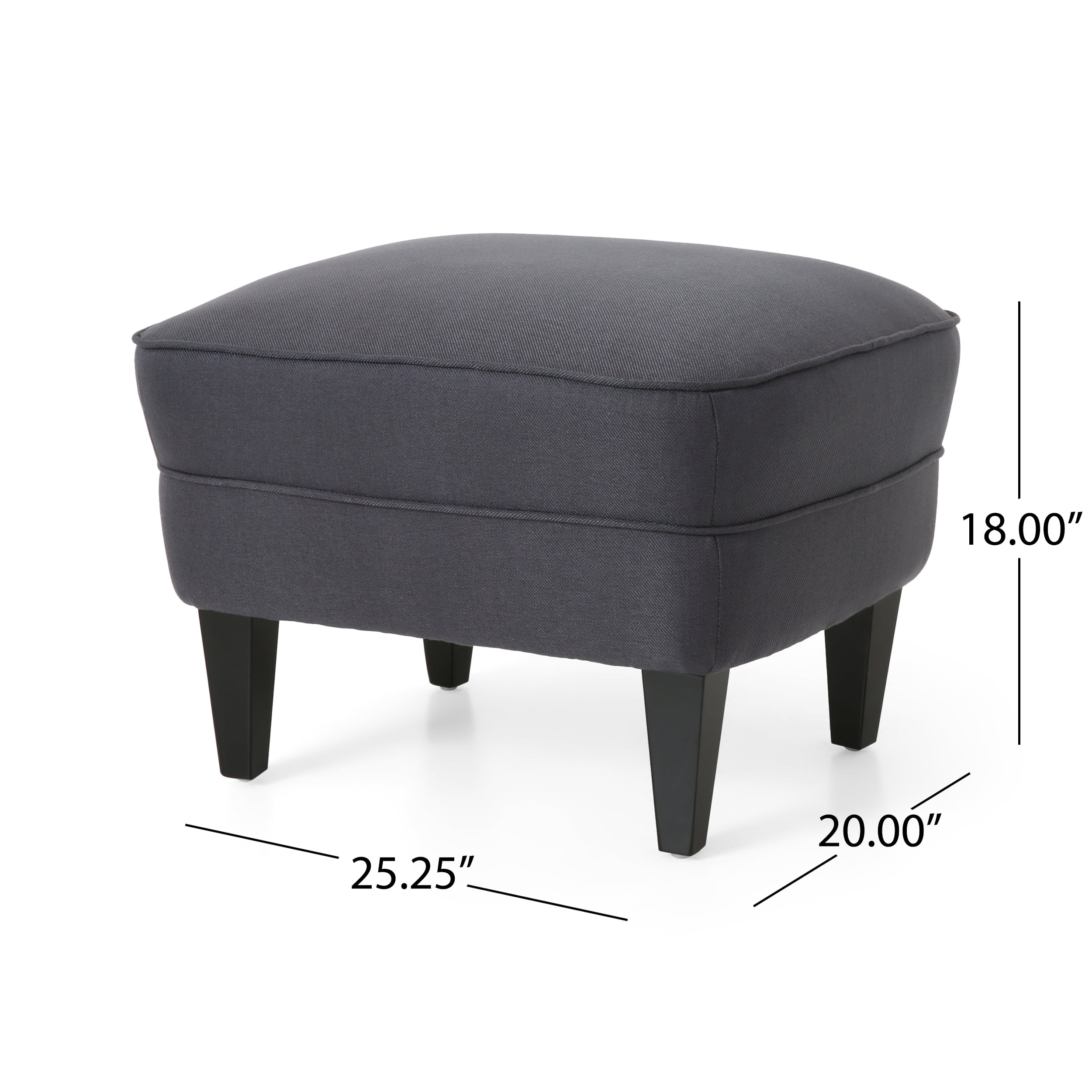 Noble House Caleb Indoor Fabric Club Chair and Ottoman Set, Gray
