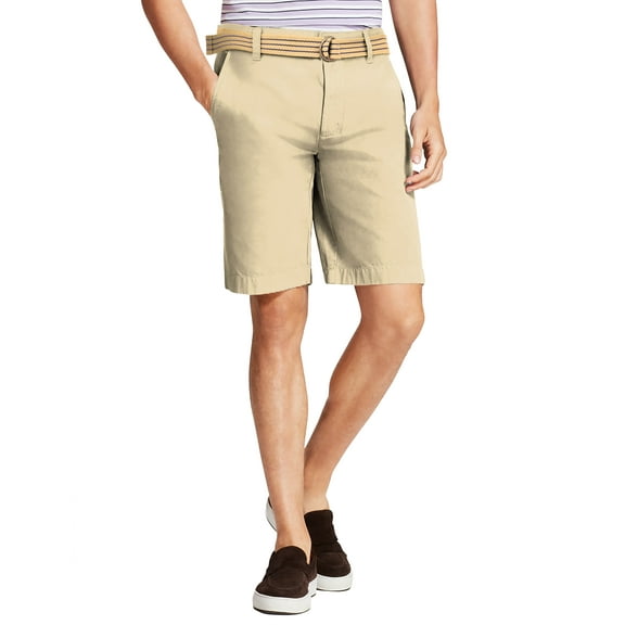 Ma Croix Mens Twill Chino Shorts with Belt Flat Front Modern Fit