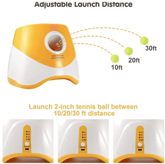 Automatic Dog Ball Launcher with 3 Distance Settings, Includes 3 Mini Tennis Balls(2lnches), Interactive Indoor Outdoor Dog Toy, ultiple Color Options, Light Green