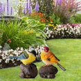 thumbnail image 4 of Estatuilla De Jardín Con Adornos De Pájaros De Resina De Piedra, Estatua De Pájaro Bonita, Decoración Para Interiores Y Exteriores Para El Hogar, 4 of 6