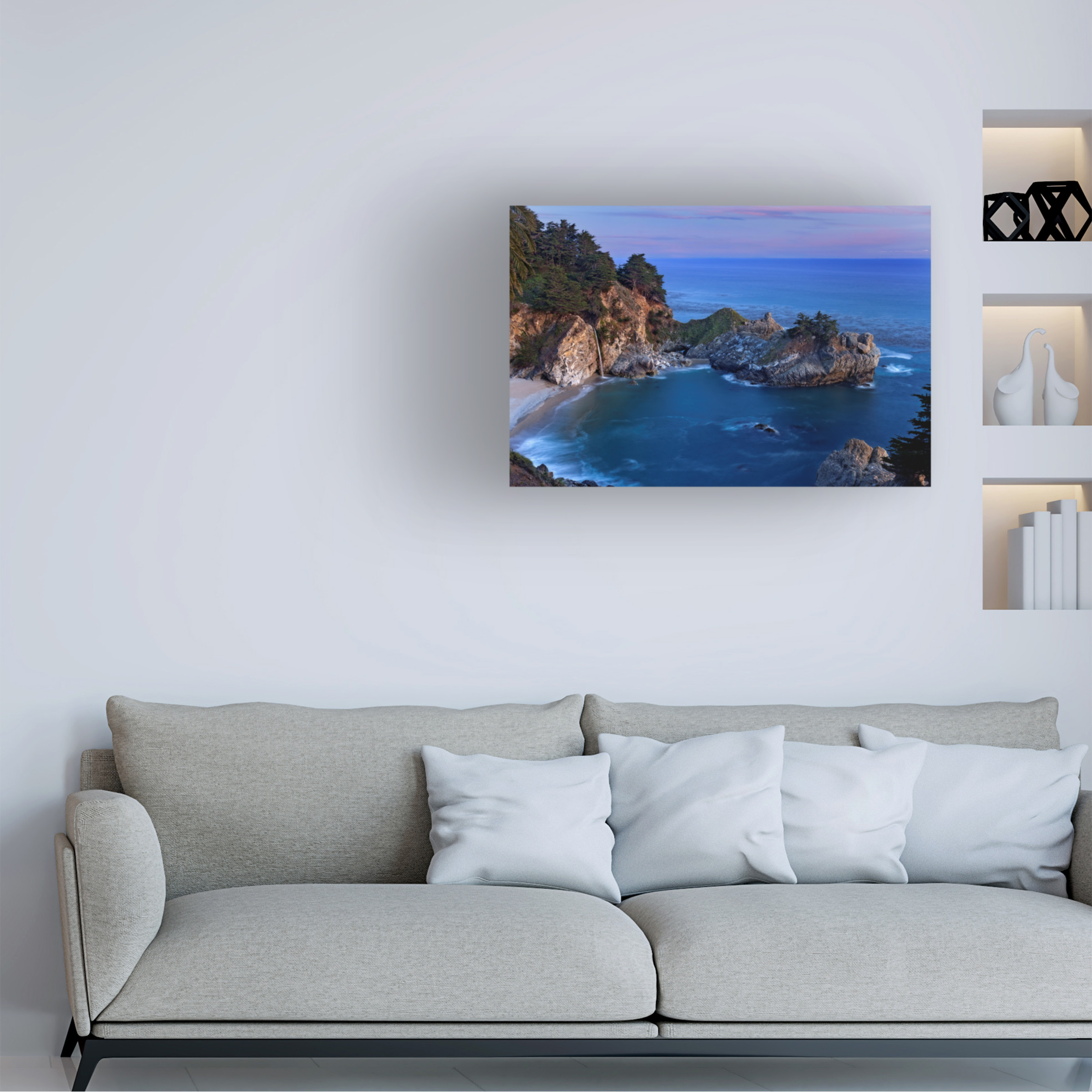 Trademark Fine Art Mike Jones Photo Big Sur McWay Falls Canvas Wall Art - 12x19