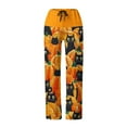 thumbnail image 4 of WXLWZYWL Halloween Pajama Pants for Women Cute Pumpkin Print Lounge Pants Comfy Drawstring Wide Leg Palazzo Pants with Pocket, 4 of 6