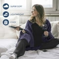 thumbnail image 3 of Comfy Supersoft Fleece Bed Blanket – Lightweight All-Season – Full/Queen Size – Navy, 3 of 8