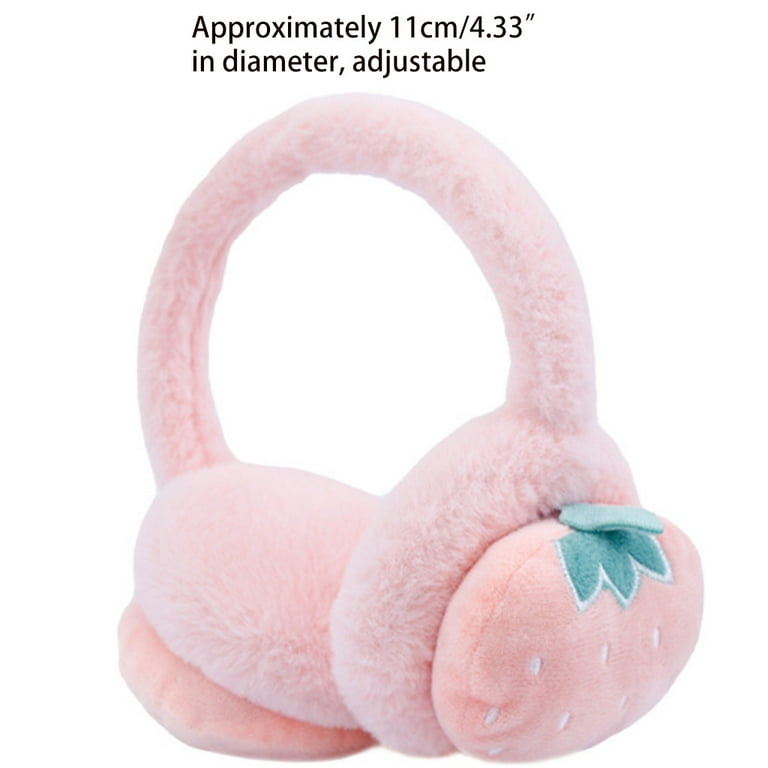HeroNeo Winter Earmuffs For Girls Pink Strawberry Kids