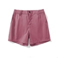 thumbnail image 4 of Mens Shorts Clearance under $10 Elastic Waist Button Zipper Casual Solid Shorts with Pocket Shorts Hot Pink L, 4 of 6