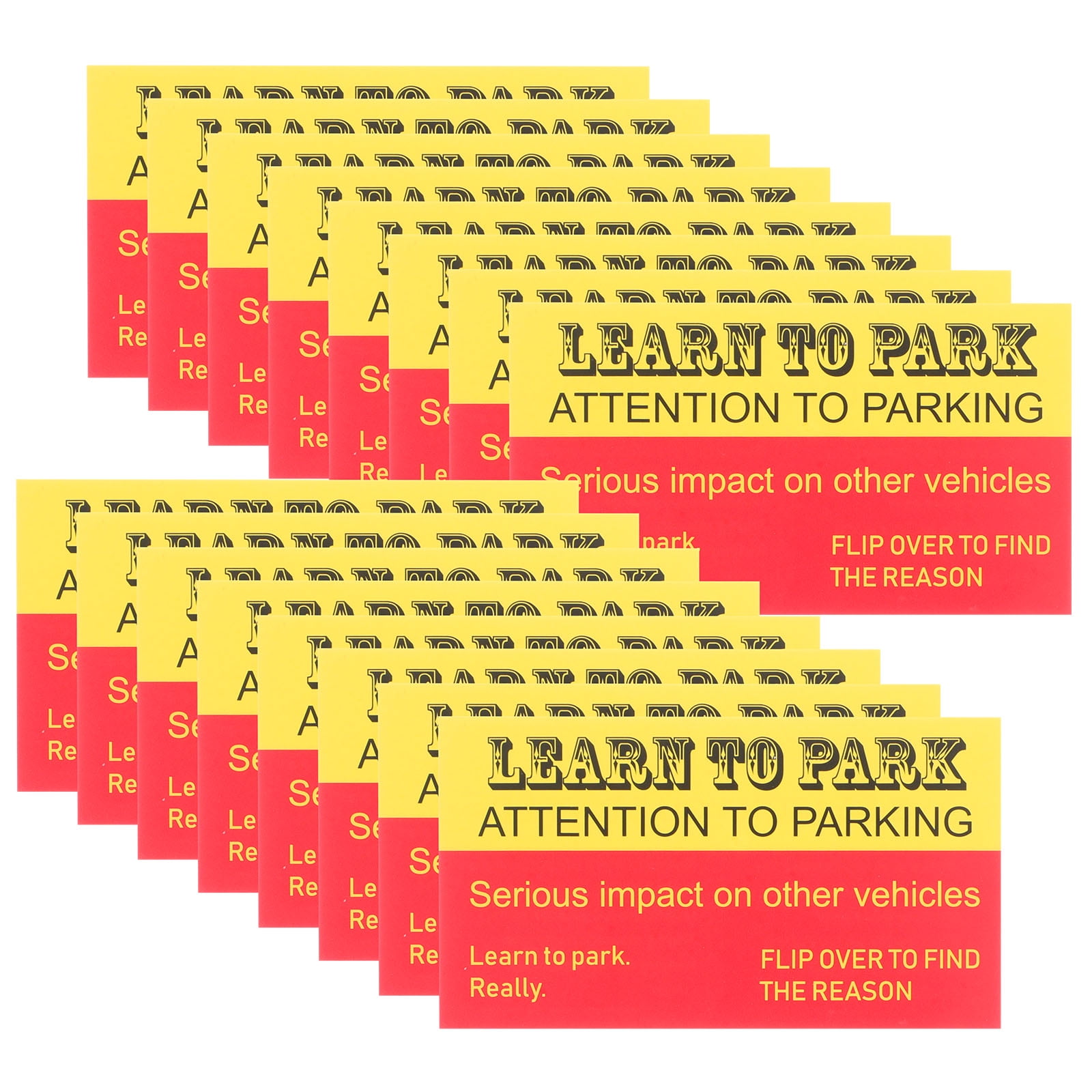 FRCOLOR 100pcs Humorous Parking Violation Warning Cards - Temporary Parking Notices for Improper Parking Alerts and Vehicle Reminders