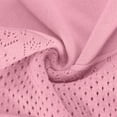 thumbnail image 4 of Womens Cardigans Lightweight Summer Crochet Button Down Shirt 3/4 Long Sleeve Hollow Out Coat Solid Color Casual Top (Pink M), 4 of 4