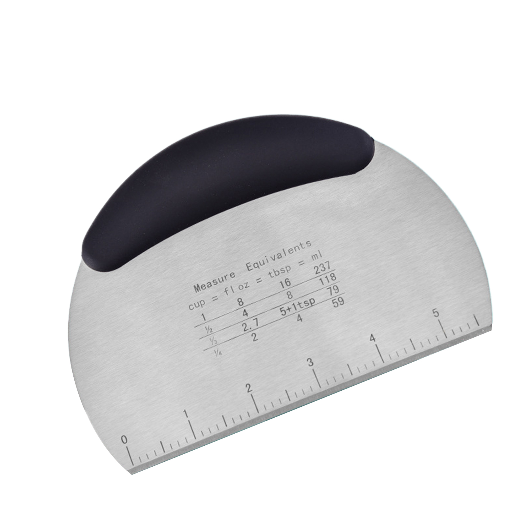 Pudcoco Semicircular Stainless Steel Bench Scraper, Ergonomic Grips