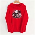 thumbnail image 4 of Juebong fashion Women's Graphic Halloween Hoodie Drawstring Solid Color Long Sleeve Sweatshirt Oversized Kangaroo Pocket Hooded Pullover Casual Fall Retro Floral Skull Square Frame Printed Outwear, 4 of 5