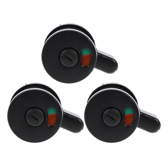 OUNONA  3 Pcs Bathroom Locks for Doors Knob Indicator Commercial Black