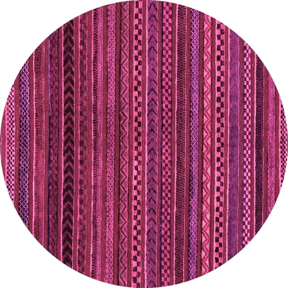 Ahgly Company Indoor Round Oriental Pink Modern Area Rugs, 7' Round