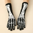 thumbnail image 4 of AWZXDE Halloween Print Skeleton Gloves - Foam Gloves for PROM Parties and Events Halloween Props for Themed Celebrations Black,One Size, 4 of 6