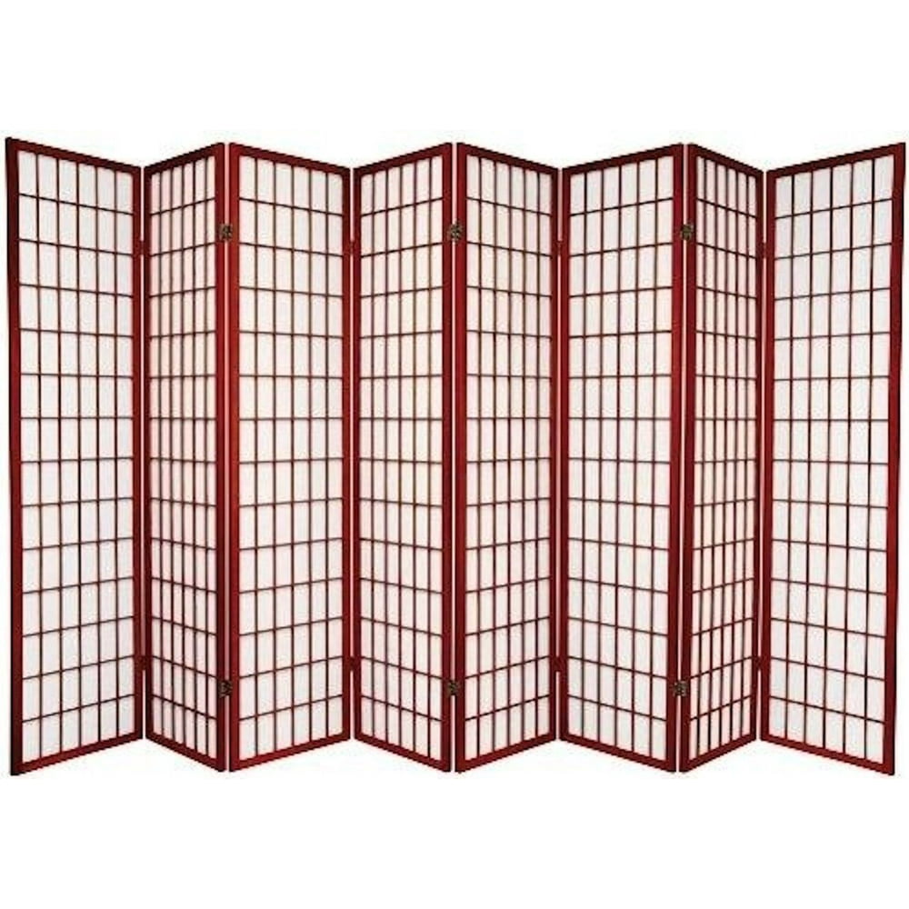 Legacy Decor Japanese Oriental 8 Panel Room Divider, 71" Tall, Cherry