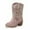 Light Pink, variant on Girl's Glitter Sequin Mid Calf Boots Snip Toe Block Heel, Sparkly Cowboy Cowgirl Boots for Kids