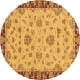thumbnail image 1 of Ahgly Company Indoor Round Abstract Brown Modern Area Rugs, 6' Round, 1 of 4